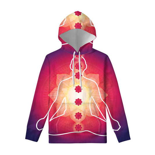 Mandala Chakras Aura Print Pullover Hoodie