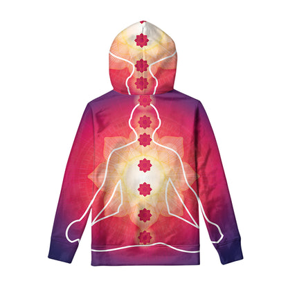 Mandala Chakras Aura Print Pullover Hoodie