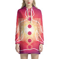 Mandala Chakras Aura Print Pullover Hoodie Dress