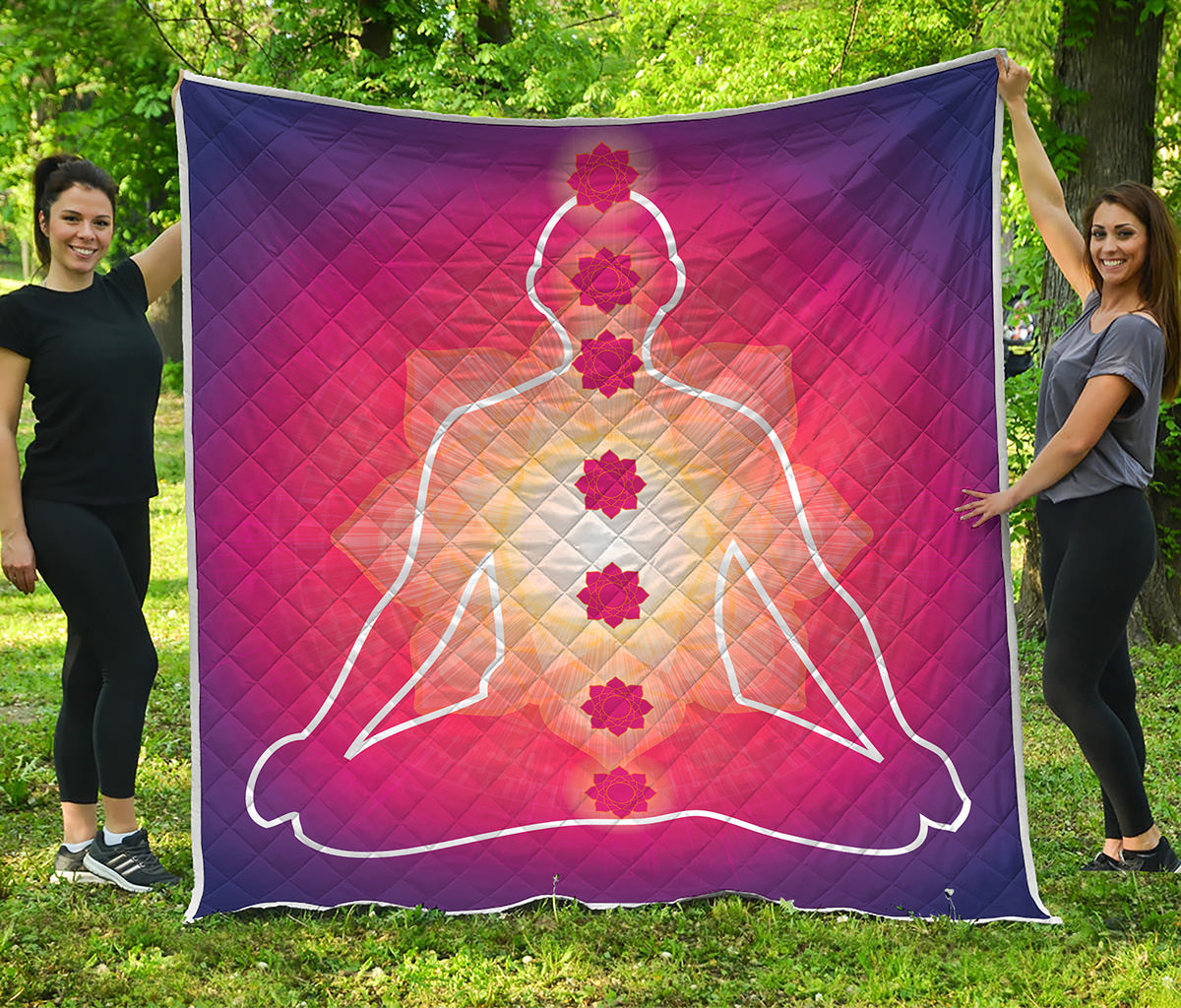 Mandala Chakras Aura Print Quilt