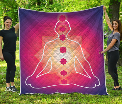 Mandala Chakras Aura Print Quilt
