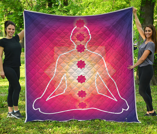 Mandala Chakras Aura Print Quilt