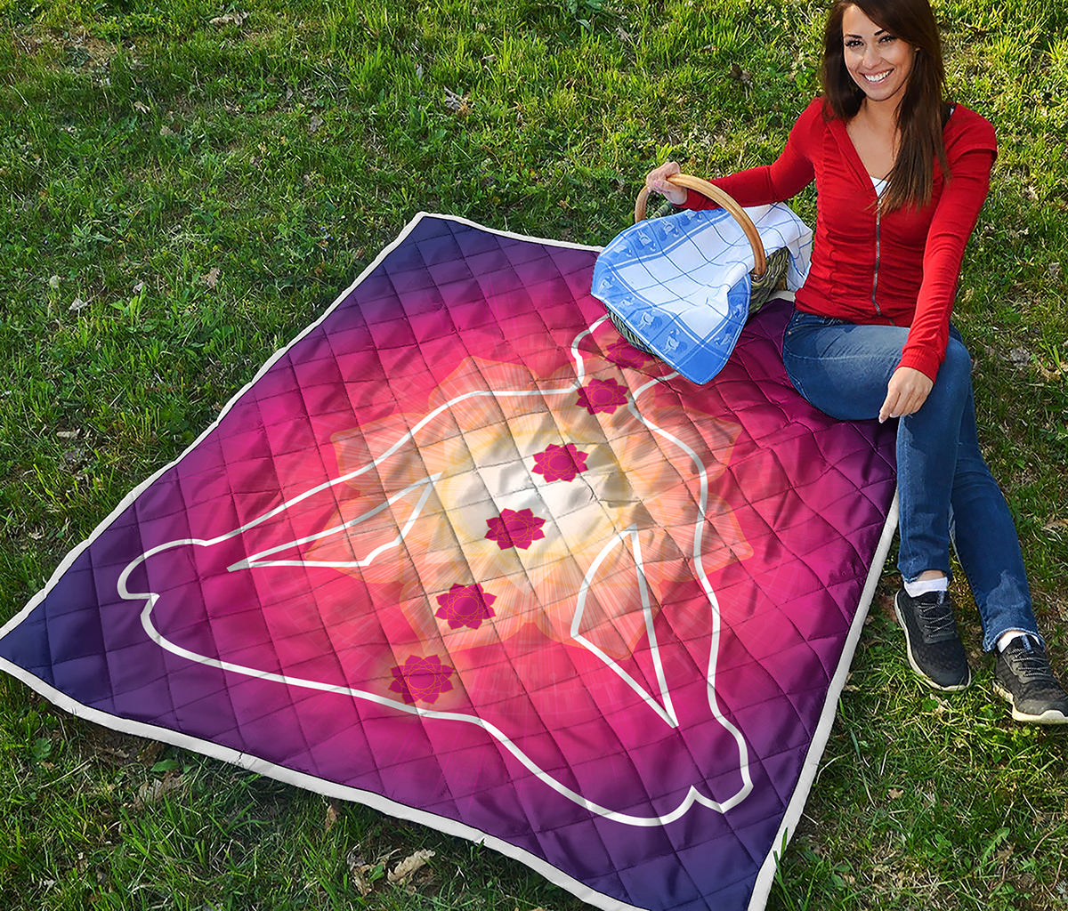 Mandala Chakras Aura Print Quilt
