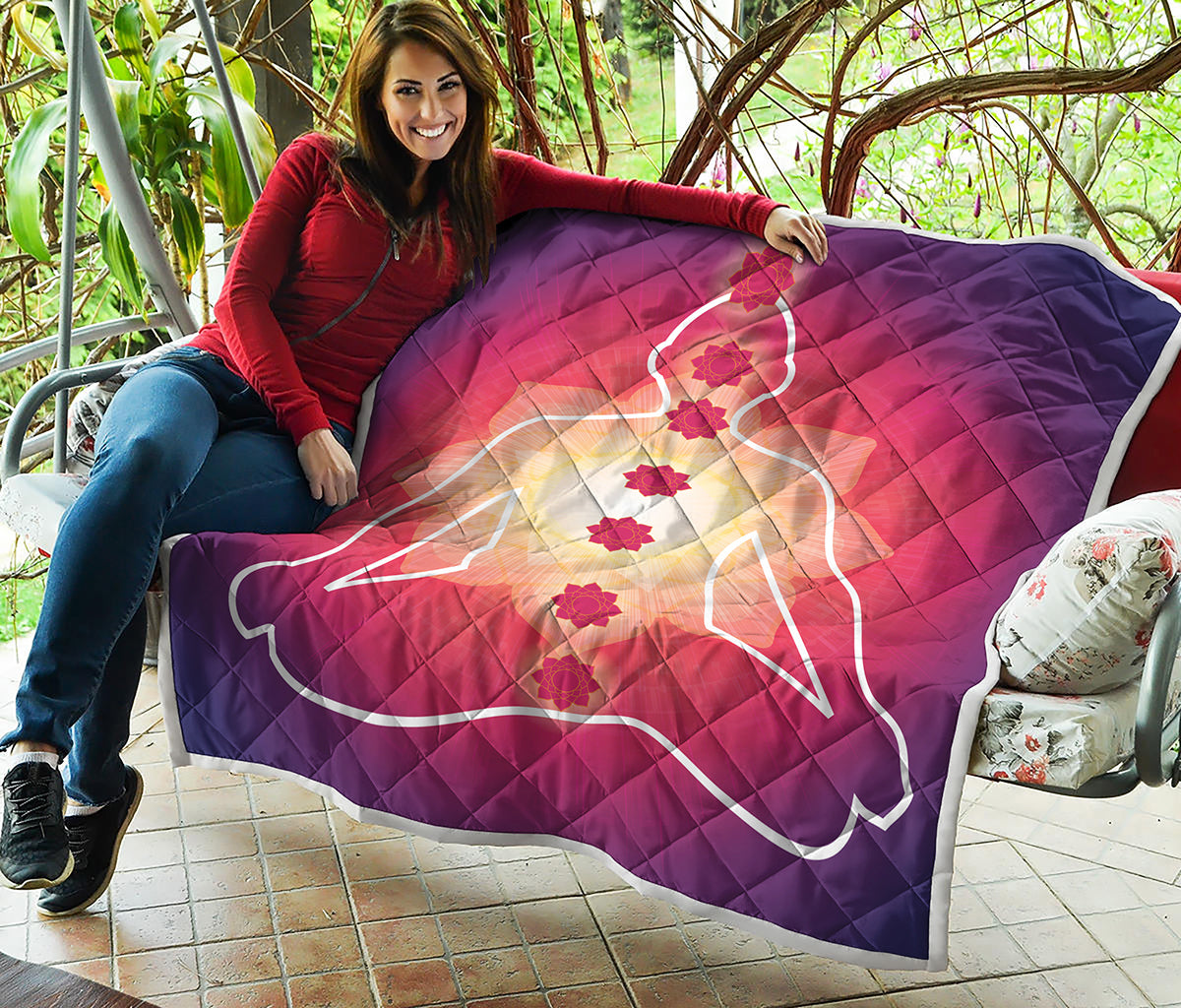 Mandala Chakras Aura Print Quilt