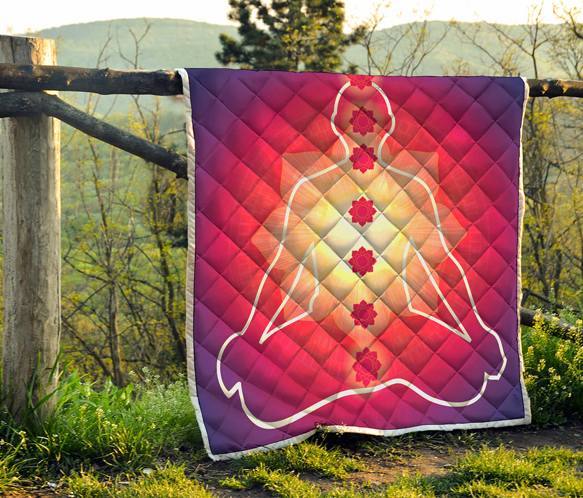 Mandala Chakras Aura Print Quilt