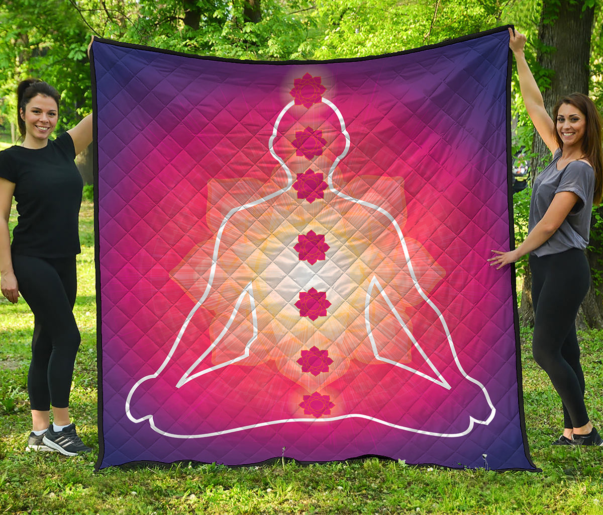 Mandala Chakras Aura Print Quilt