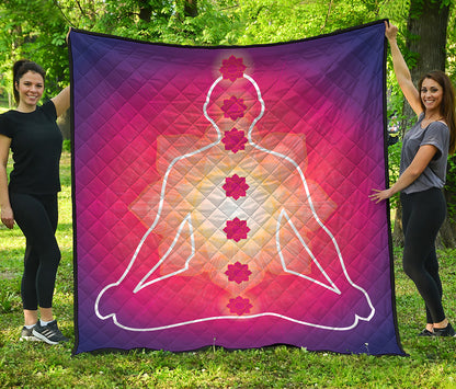Mandala Chakras Aura Print Quilt