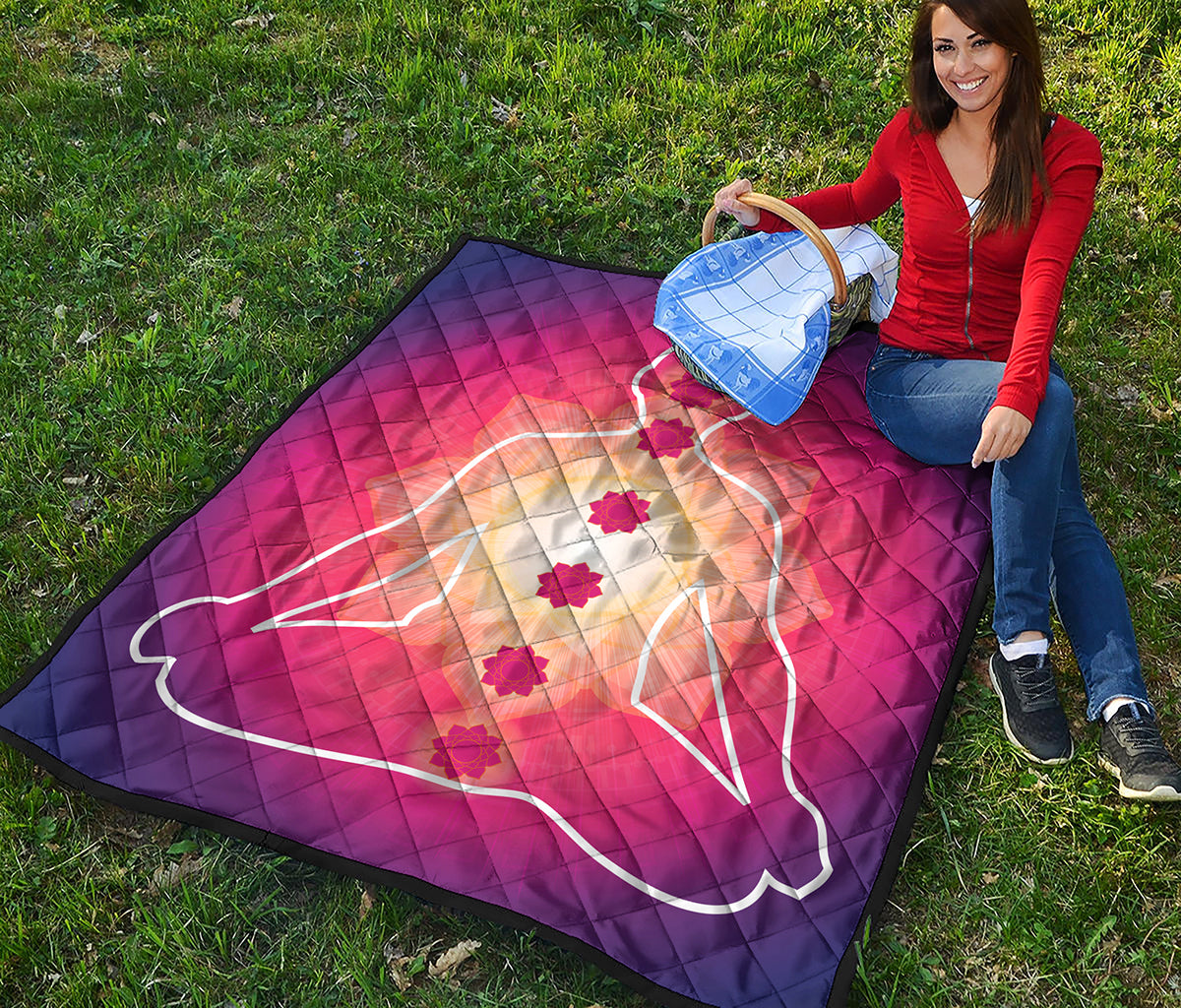Mandala Chakras Aura Print Quilt