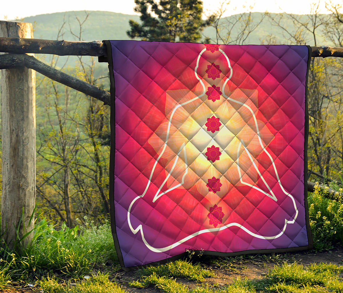 Mandala Chakras Aura Print Quilt