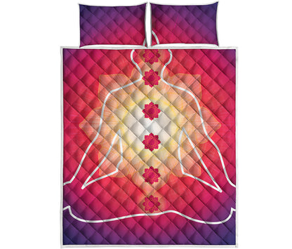Mandala Chakras Aura Print Quilt Bed Set