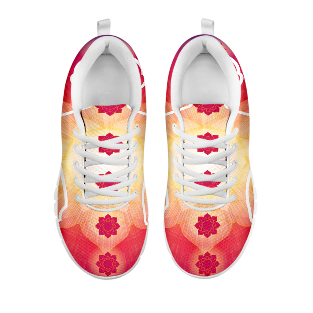 Mandala Chakras Aura Print White Sneakers