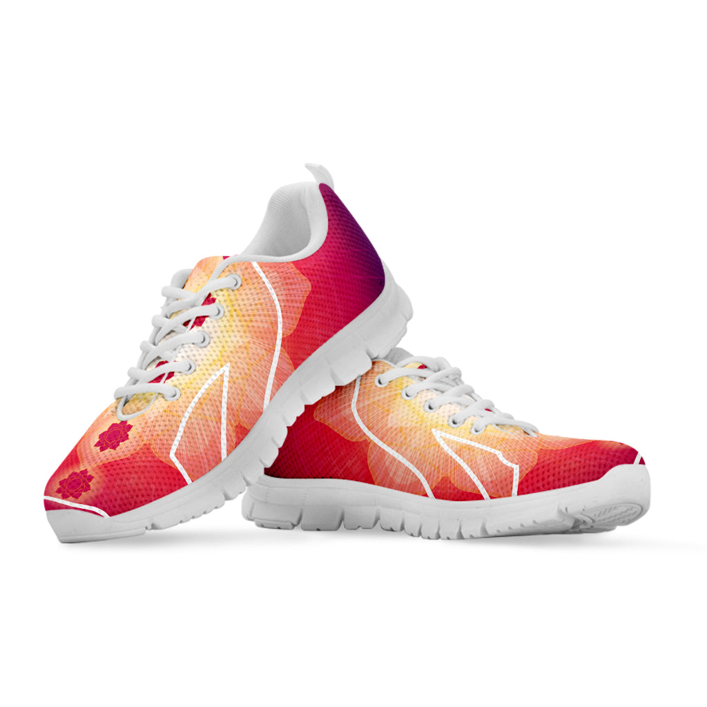 Mandala Chakras Aura Print White Sneakers