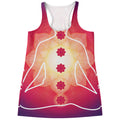 Mandala Chakras Aura Print Women's Racerback Tank Top
