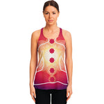 Mandala Chakras Aura Print Women's Racerback Tank Top