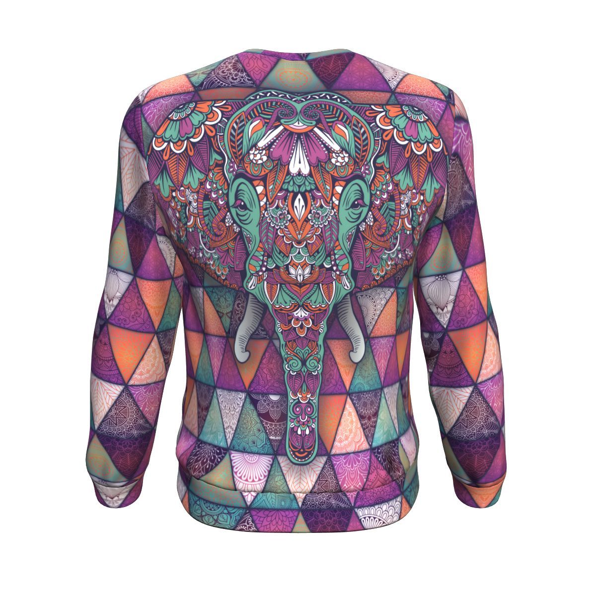 Mandala Elephant Colorful Pattern Print Unisex Crewneck Sweatshirt GearFrost