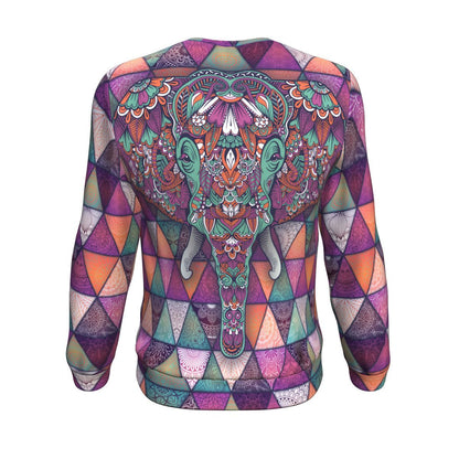 Mandala Elephant Colorful Pattern Print Unisex Crewneck Sweatshirt GearFrost