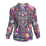 Mandala Elephant Colorful Pattern Print Unisex Pullover Hoodie GearFrost