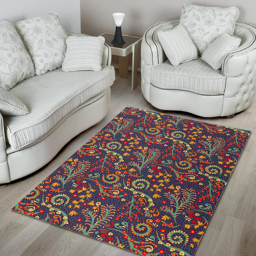 Mandala Floral Bohemian Pattern Print Area Rug GearFrost