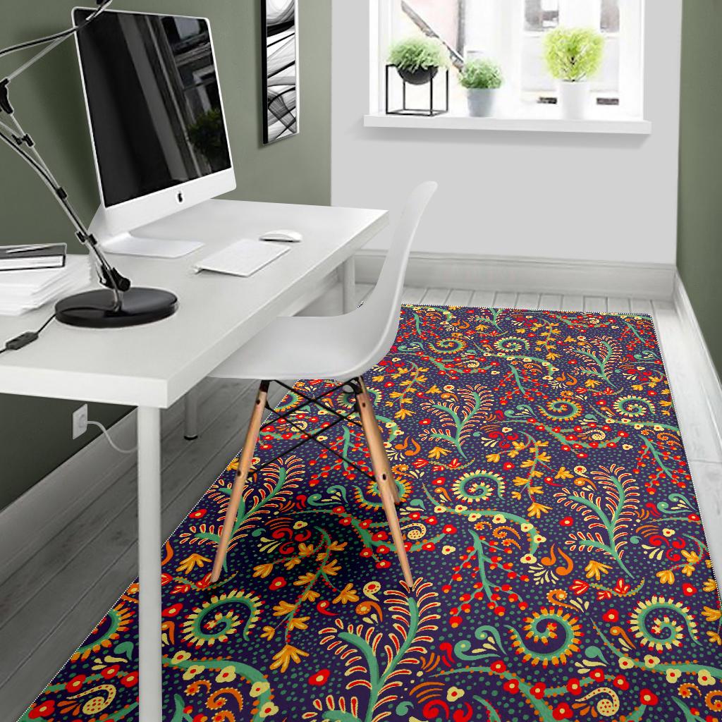Mandala Floral Bohemian Pattern Print Area Rug GearFrost