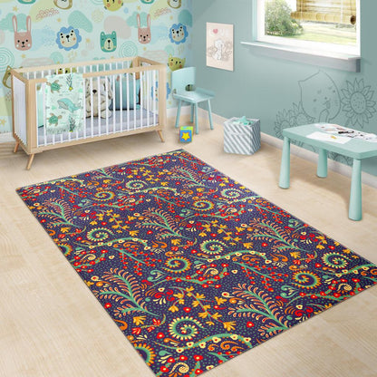Mandala Floral Bohemian Pattern Print Area Rug GearFrost