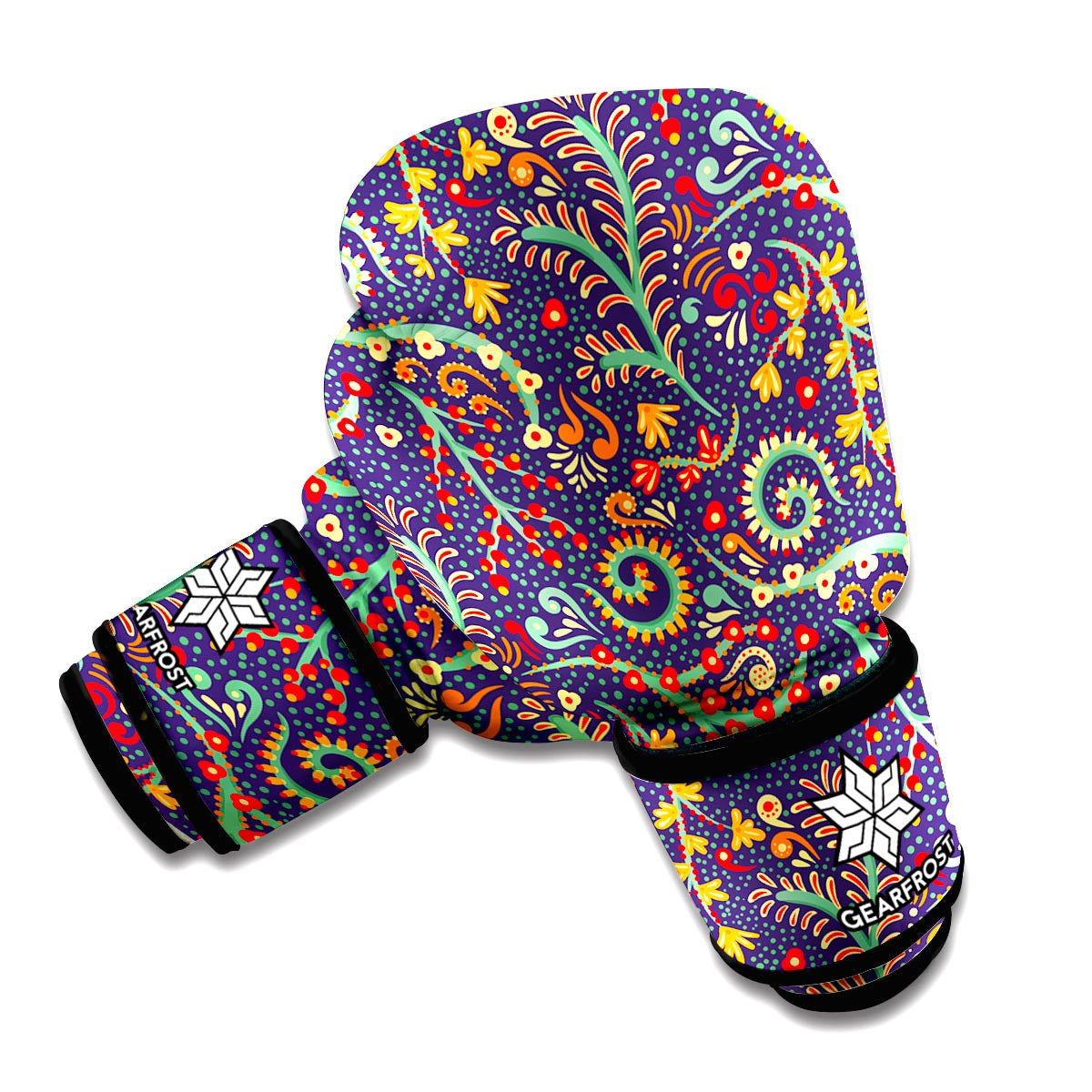 Mandala Floral Bohemian Pattern Print Boxing Gloves