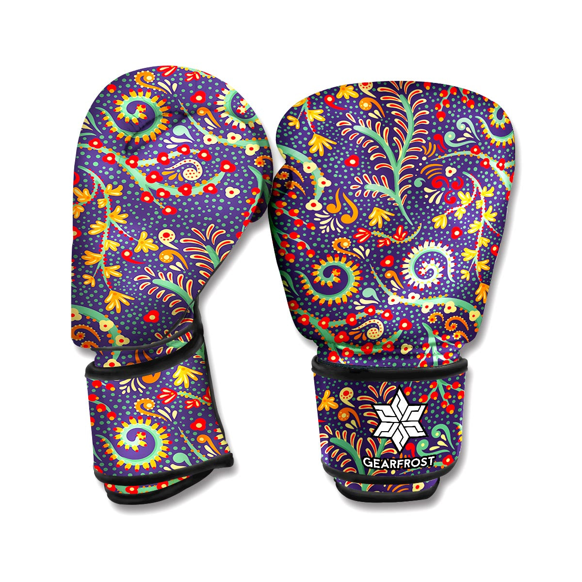Mandala Floral Bohemian Pattern Print Boxing Gloves