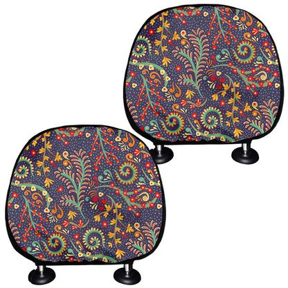 Mandala Floral Bohemian Pattern Print Car Headrest Covers