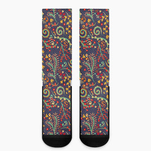 Mandala Floral Bohemian Pattern Print Crew Socks