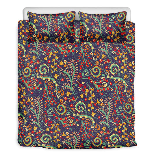 Mandala Floral Bohemian Pattern Print Duvet Cover Bedding Set