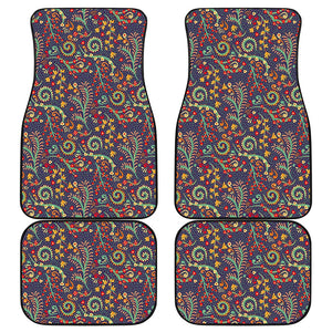 Mandala Floral Bohemian Pattern Print Front and Back Car Floor Mats