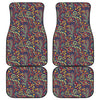 Mandala Floral Bohemian Pattern Print Front and Back Car Floor Mats