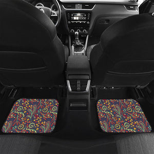 Mandala Floral Bohemian Pattern Print Front and Back Car Floor Mats