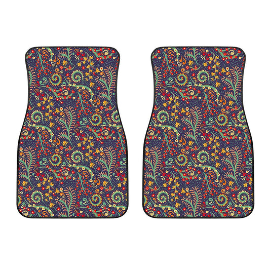 Mandala Floral Bohemian Pattern Print Front Car Floor Mats