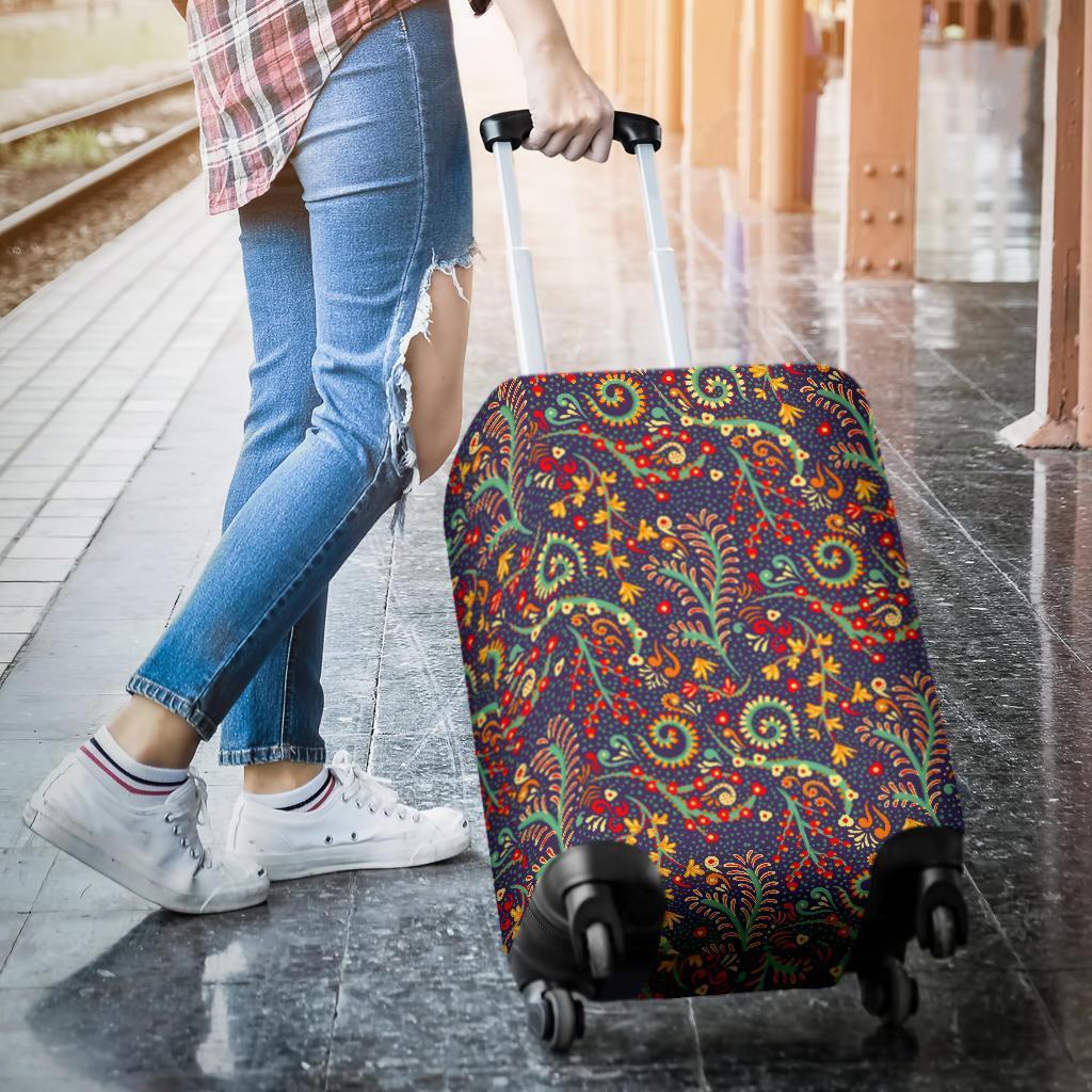 Mandala Floral Bohemian Pattern Print Luggage Cover GearFrost