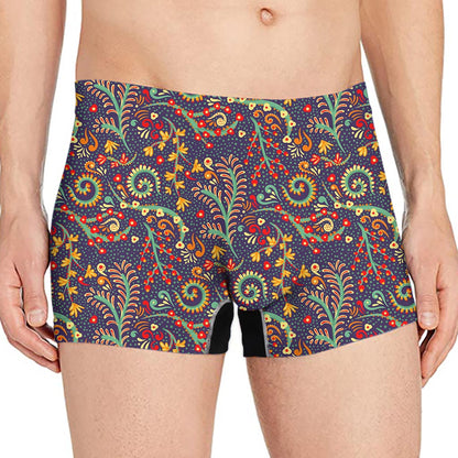 Mandala Floral Bohemian Pattern Print Men's Boxer Briefs
