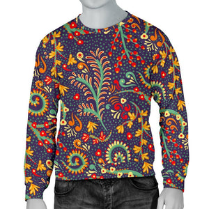 Mandala Floral Bohemian Pattern Print Men's Crewneck Sweatshirt GearFrost