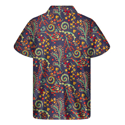 Mandala Floral Bohemian Pattern Print Men's Short Sleeve Shirt