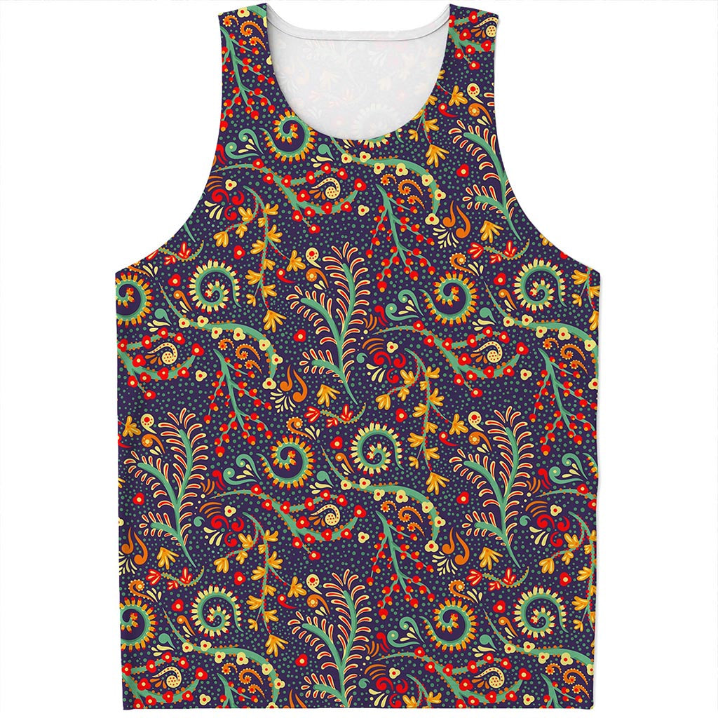 Mandala Floral Bohemian Pattern Print Men's Tank Top