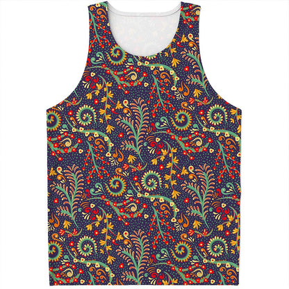 Mandala Floral Bohemian Pattern Print Men's Tank Top
