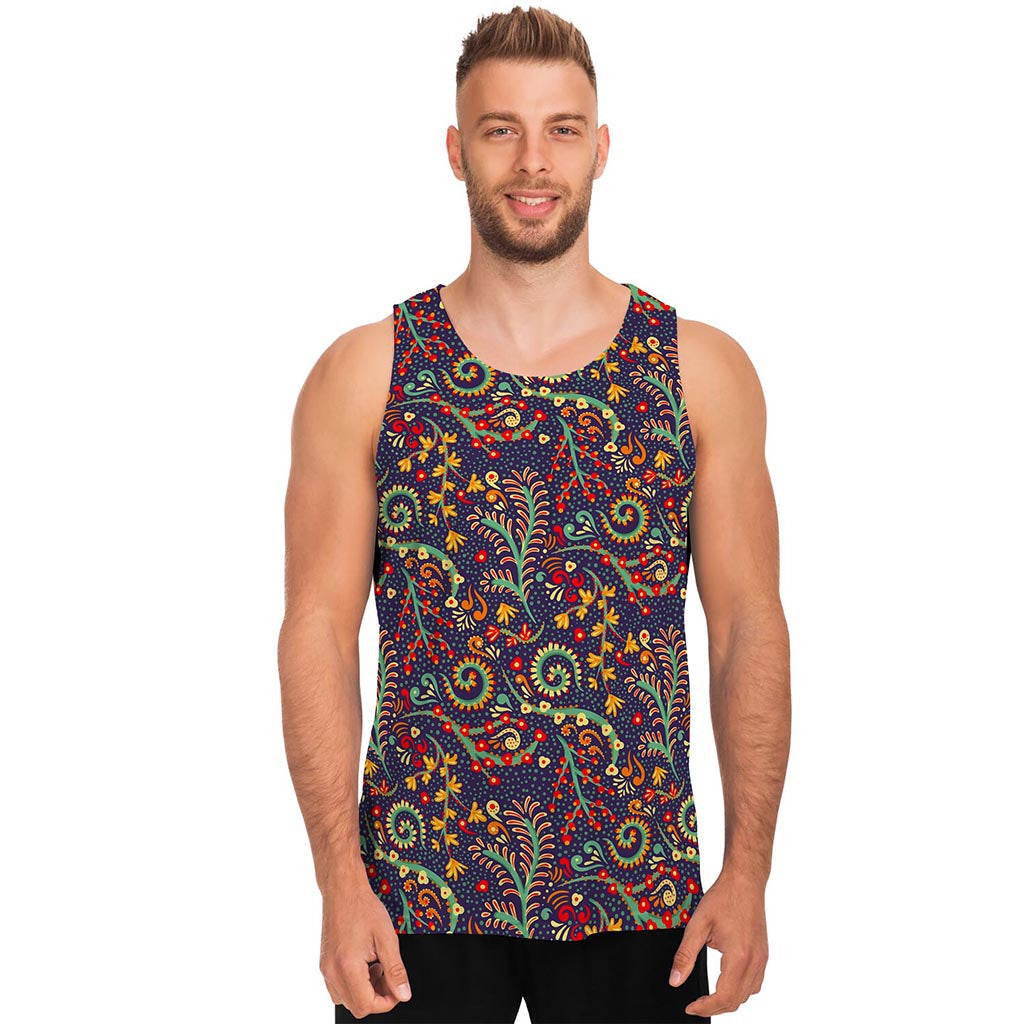 Mandala Floral Bohemian Pattern Print Men's Tank Top