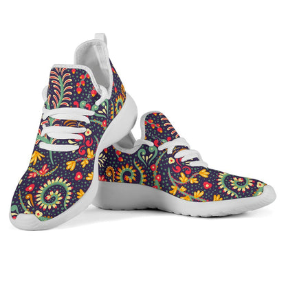 Mandala Floral Bohemian Pattern Print Mesh Knit Shoes GearFrost
