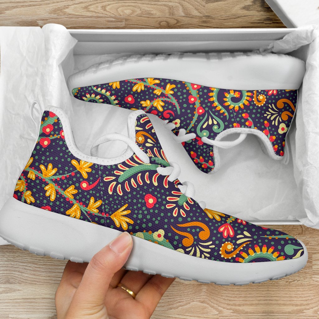 Mandala Floral Bohemian Pattern Print Mesh Knit Shoes GearFrost