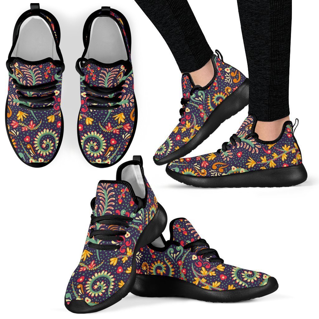 Mandala Floral Bohemian Pattern Print Mesh Knit Shoes GearFrost