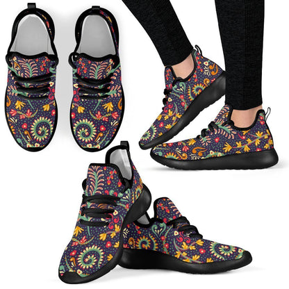 Mandala Floral Bohemian Pattern Print Mesh Knit Shoes GearFrost