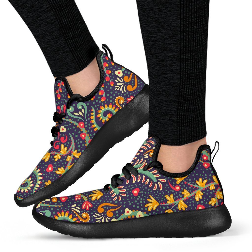 Mandala Floral Bohemian Pattern Print Mesh Knit Shoes GearFrost
