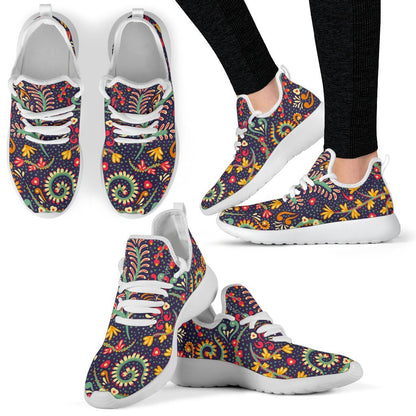 Mandala Floral Bohemian Pattern Print Mesh Knit Shoes GearFrost