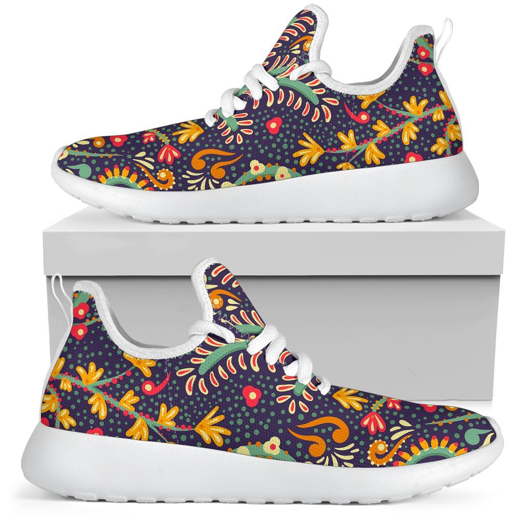 Mandala Floral Bohemian Pattern Print Mesh Knit Shoes GearFrost