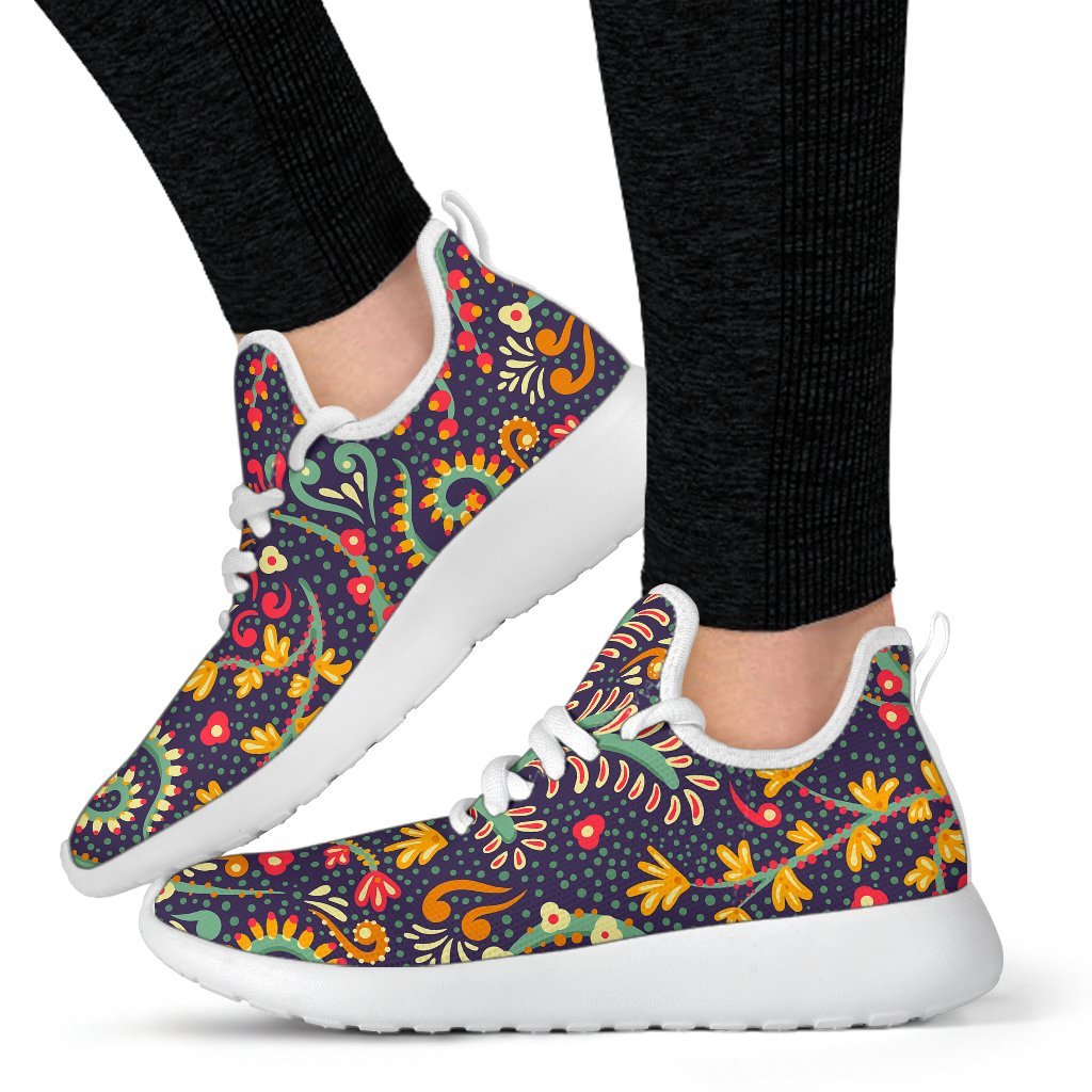 Mandala Floral Bohemian Pattern Print Mesh Knit Shoes GearFrost