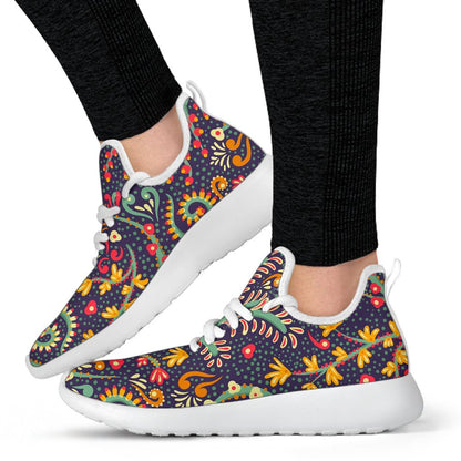 Mandala Floral Bohemian Pattern Print Mesh Knit Shoes GearFrost
