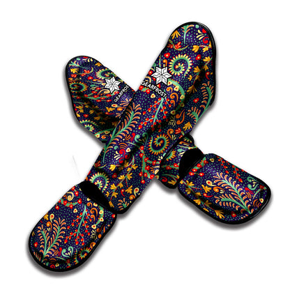 Mandala Floral Bohemian Pattern Print Muay Thai Shin Guard
